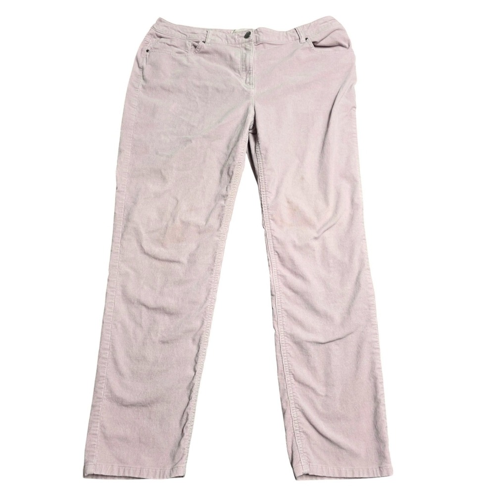 Chico's Corduroy Straight Leg Pants Women's Size 2 Large Lavender Pink Stretch